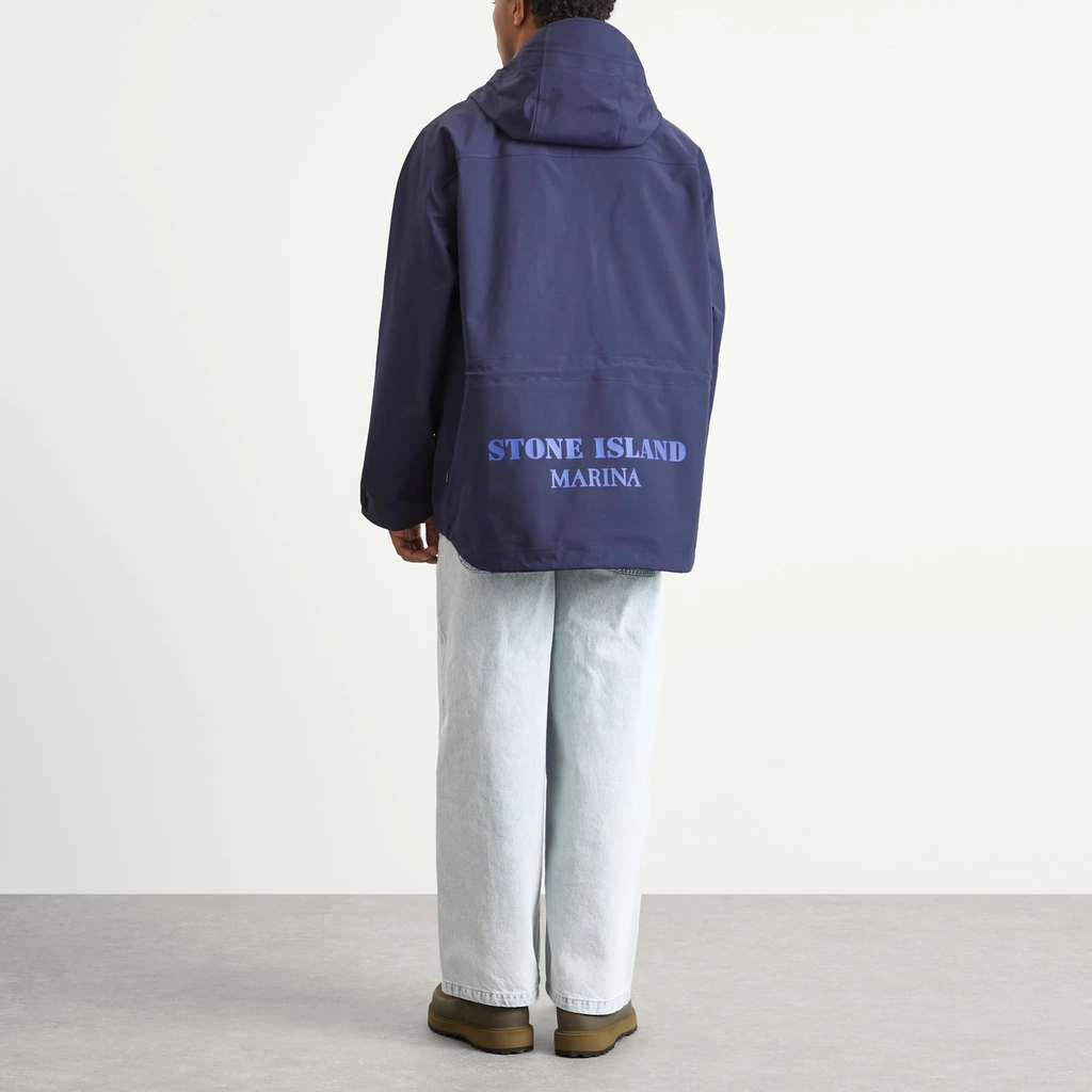 Stone Island Men's Marina 3L Performance Pertex Popover Jacket Navy Blue